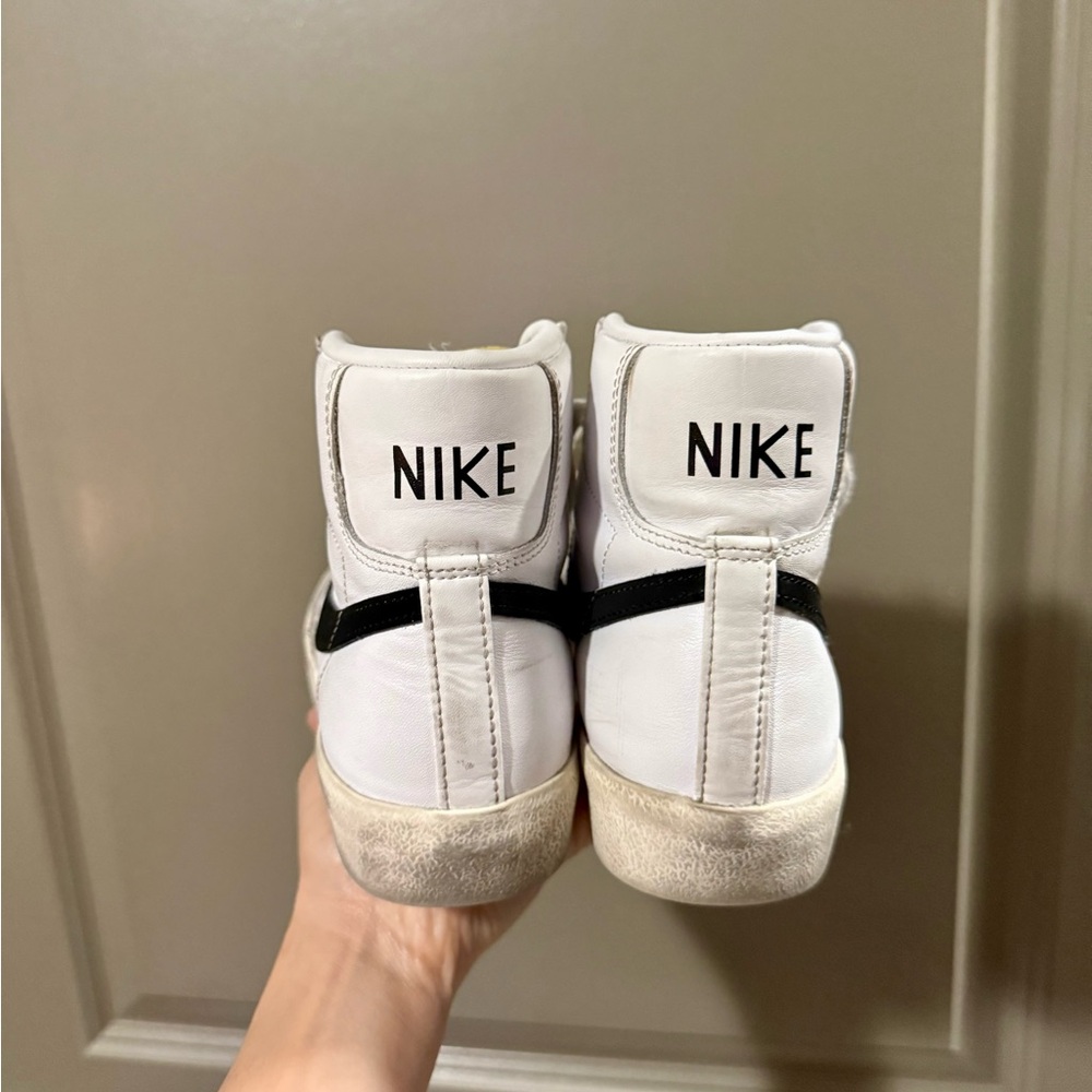 Nike Kids White and Black High-Top Sneakers